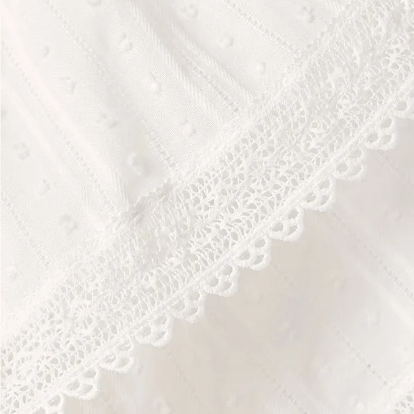 NWT Doen Cosenza Cotton Eyelet Off-Shoulder Ruffle Top - Picture 5 of 6